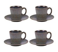 Table Passion - Coffret de 4 tasses à café avec sous tasses Liv bleu 22 cl