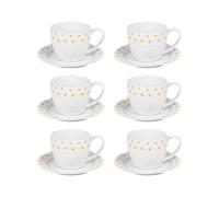Table Passion - Coffret de 6 tasses à café avec sous tasses Marguerite 10 cl