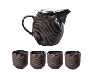 Table Passion - Coffret théière Mao noir 0,9L et 4 gobelets