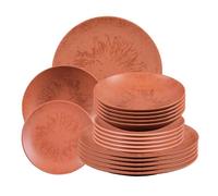Table Passion – Service d'assiettes 18 pièces Onyx Terracotta – Grès orange
