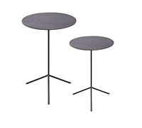 TABLE PASSION - Set de 2 Table gigognes hauteurs Noir 58 et 49 cm