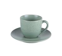 Table Passion - Tasse à café et sa soucoupe Vésuvio sauge 12 cl (lot de 6)