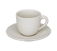 Table Passion - Tasse à café et sous-tasse Vésuvio blanc 12 cl (lot de 6)