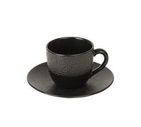 TABLE PASSION Vesuvio Tasse à Café en Grès, Noir, Lot de 6