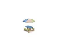 Table picnic avec parasol haut socle beige Beige G