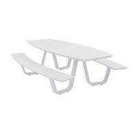 Table pique nique - Aluminium - 2.40 m x 1.80 m - Picnic Curv - 8 personnes