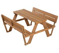 Table Pique-Nique Avec Dossier Et Coussin Banc - Teck Marron