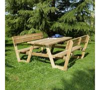 Table pique nique en bois avec dossiers