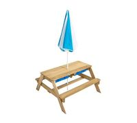 Table pique-nique pour enfant avec parasol bois fsc® marron - bleu TU