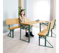 Table Pique-nique Pliante Avec Bancs À Dossier Pour 4 Enfants Teck TU