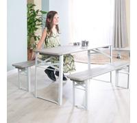 Table Pique-nique Pliante Avec Bancs Pour 4 Enfants Gris TU