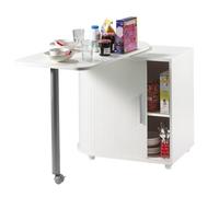 Table Pivotante - Blanc - 105x55x74.7 cm - Meuble de Rangement - Design Contemporain - Éco-conçu