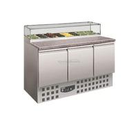 Table Pizza Réfrigérée 3 portes pour 3 bacs GN 1/1 - Combisteel - R600A3 PortesPleine