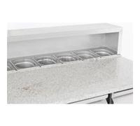 Table Pizza Réfrigérée 3 portes pour 8 GN 1/6 - Combisteel - R600A3 PortesPleine