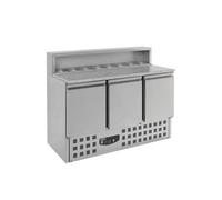Table Pizza Réfrigérée 3 portes pour 8 GN 1/6 - Combisteel - R600A3 PortesPleine