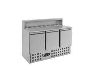 Table Pizza Réfrigérée 3 portes pour 8 GN 1/6 - Combisteel - R600A3 PortesPleine