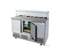 Table Pizza Réfrigérée avec Vitre en Verre - 7 Bacs GN 1/3 - Atosa - R600a3 Portes1365Pleine