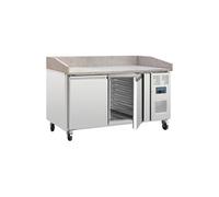 Table Pizza Réfrigérée Dessus Marbre 2 Portes - Polar - R600a - Acier inoxydable2428Pleine 1510x800x1000mm NC