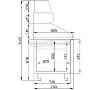 Table Pizza Réfrigérée série 800 2 portes Combisteel NC G