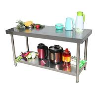 Table Plan de Travail INOX Stainless Steel Table Metal Utility Kitchen Prep Work Bench, School Hotel Catering Operation Desk with Undershelf, Rust-Proof Service Tables(3 Tier,LxWxH 120x50x80cm)