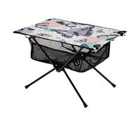 Table plateau pliable noir creux beau papillon camping tables avec sac de rangement pour parc, jardin, plage, voyage