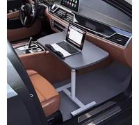 Table pliable à hauteur réglable, support en tube d'acier robuste avec bureau en MDF, idéal pour camping-car, dinette et poste de travail informatique