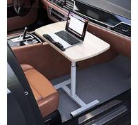 Table pliable à hauteur réglable, support en tube d'acier robuste avec bureau en MDF, idéal pour camping-car, dinette et poste de travail informatique