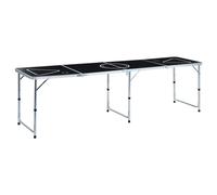 Table de bière-pong pliable 240 cm Noir