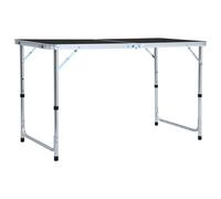 Table Pliable de Camping Gris Aluminium 120x60 cm Jardin Patio Cuisine vidaXL