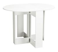 Table Ovale Pliable De Cuisine 2 Abattants Blanc Blanc