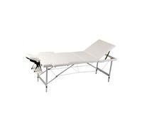 Table pliable de massage Blanc crème 3 zones cadre en aluminium