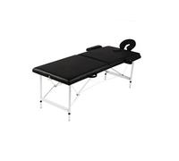 Table pliable de massage Noir 2 zones avec cadre en aluminium