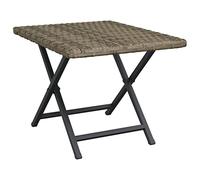 vidaXL Table pliable Résine tressée Gris 45x35x32 cm