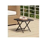Table pliable noir 45x35x32 cm résine tressée