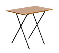 Table pliable pour ordinateur portable - en bois - structure noire/dessus imitation bois