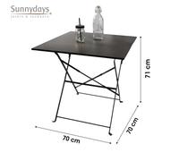 Table Pliable - SUNNY DAYS - Mistral - Métal - Gris Anthracite - 70x70xH71cm