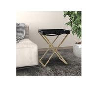 Vidaxl Table Pliable Doré Et Noir 48x34x61 Cm Mdf Multicolore