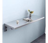 Table Pliant Mural Table Mural Robuste/Bureau d'écriture Peu encombrant Supports en Acier Inoxydable for garages, ateliers, débarras, buanderies, Bureaux, Cuisines(90x30cm/35x12in)