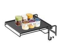 Table pliante - 11.02 Tables d'appoint flottantes pliantes avec structure en fer lourd, pliables au mur | Table murale pliable : pour cuisine, buanderie, bureau, balcon, chambre, caravane