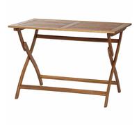 Table Pliante 110x70x74 CM Cadre + Bois D'Acacia Nature Huilé de Jardin