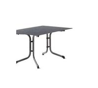 SIEGER Boulevard-Klapptisch mit Platte. Table Pliante, Plaque décorative Polytec et Structure Tubulaire en Acier, Gris Fer/Ardoise Anthracite, 140 x 90cm