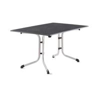 Table pliante 140 x 90 cm, plateau Vivodur® anthracite, structure gris clair