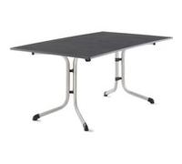SIEGER Table Pliante Boulevard avec Plateau décoratif vivodur, 165 x 95 cm, Graphite, décor Ardoise Anthracite