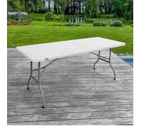 Table Pliante 180 cm Rectangulaire Blanche - 6 / 8 personnes L180 x l74 x H74cm - HDPE Blanc