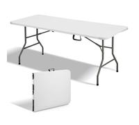 Table pliante 180 x 74 x 74 cm,TEENO table pliante d'extérieur avec verrou de sécurité,poignée de transport,table de jardin pliante