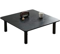 Table pliante, 60/70/80 cm, table basse carrée japonaise, table basse, table à manger, petit bureau, pour chambre à coucher tatami, baie vitrée, salon de thé (taille : 70 x 70 cm, couleur : noir)