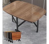 Table Pliante à abattants, Table à Manger Gain de Place pour Travailler, étudier et Manger - Intérieur et extérieur, Marron, 100 x 60 cm