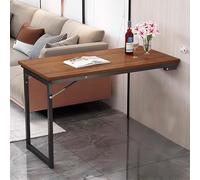 Table pliante à fixation murale - Peu encombrante - Pour cuisine, salle à manger ou établi - Marron - 90 x 50 cm