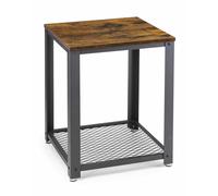 Table pliante avec étagère Loft 55x45x45 cm Décoration noir marron