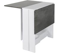 Table pliante béton et blanc - Table Carré 103 cm - Table de bistrot Mange jardin extérieur